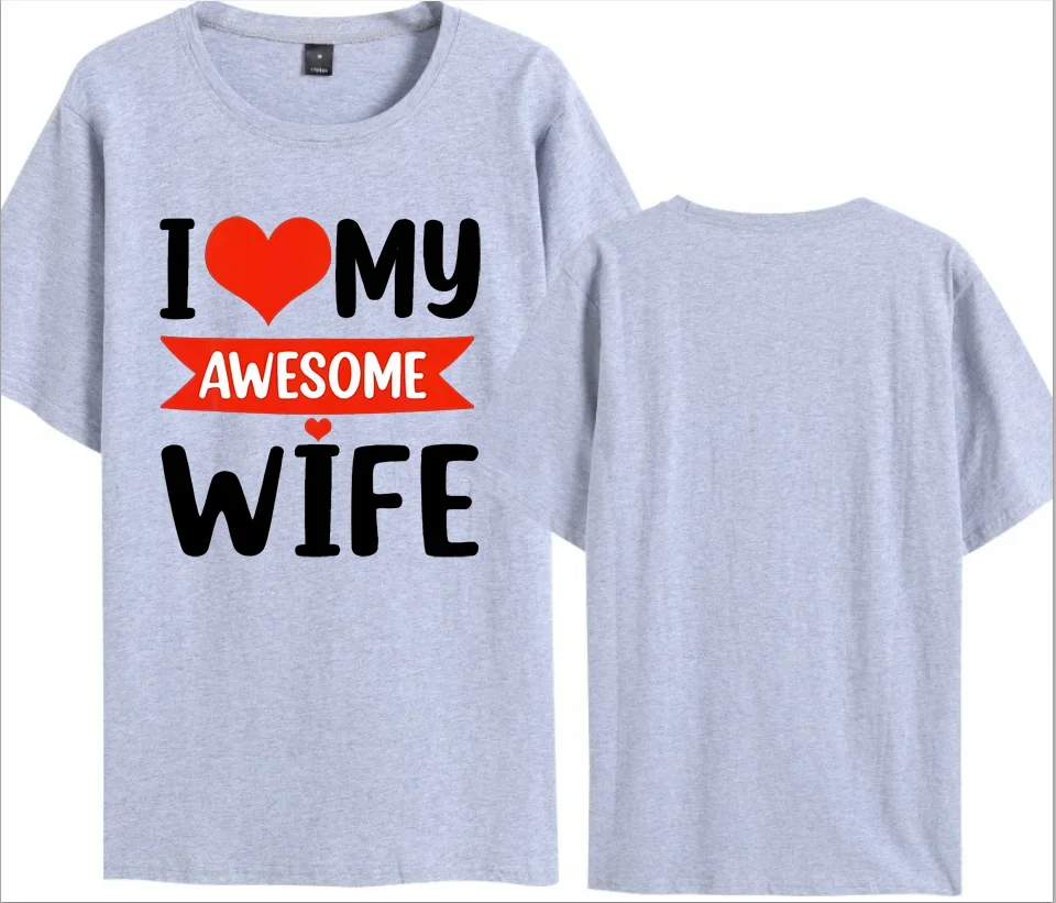 I Love My Wife Cuore Rosso San Valentino Abbinato Coppia T-Shirt Unisex One Piece Streetwear Harajuku