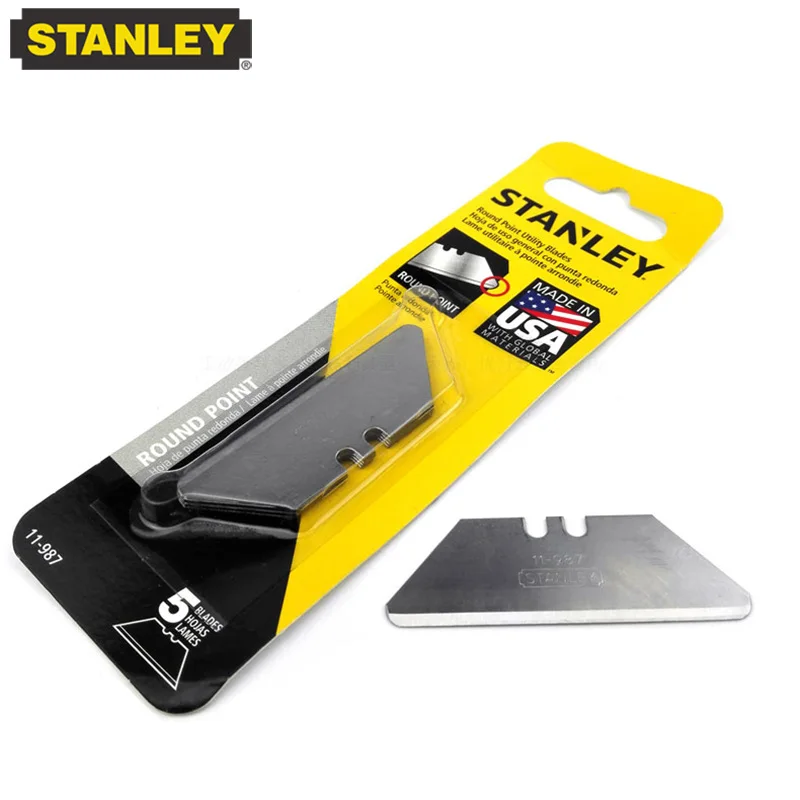 Stanley 11-987-81 Lama Da Taglio A Testa Tonda Set Da 5 Pezzi Lama Di Ricambio Per Coltello Da Carta Da Parati Artistica