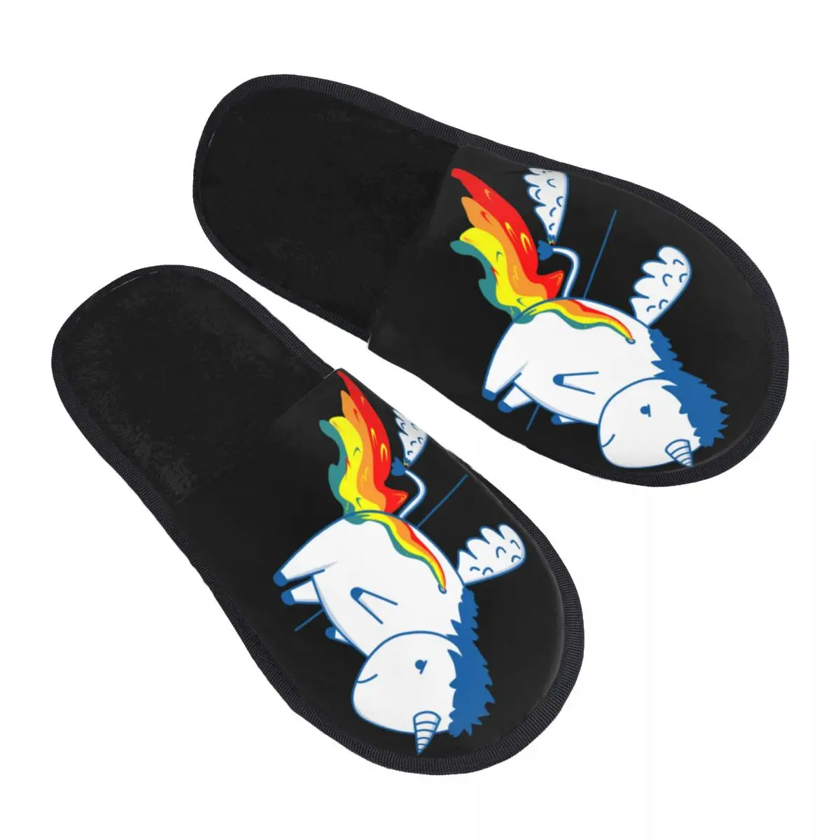 Deviidos De Unicornio Arcoiris Unicornio Arcoiris Novità Pantofole Pelose Antiscivolo Pantofole In Cotone Memory Foam Keep Warm
