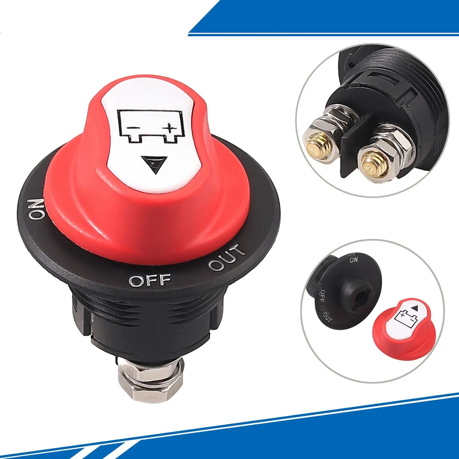 100A Rv Marine Boat Car Truck Auto Yacht Battery Isolator Disconnect Selector Rotary Switch Cut Off Kill Main Power Switch