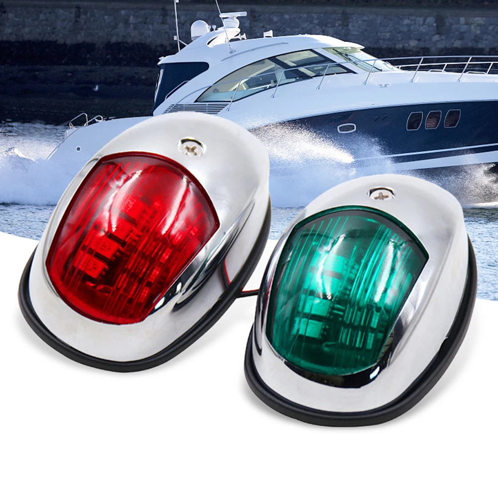 2Pcs Led Navigation Sailing Light Waterproof Marine Boat Yacht Red Green 12V Yacht Warning Light Side Marker Light Sailing Lamp