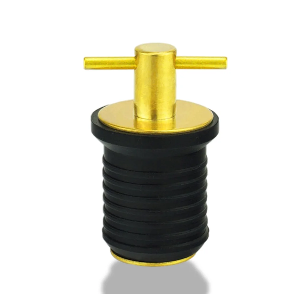 T-Handle Boat Drainer Marine Deck Twist-Turn Rubber Drain Hole Yacht