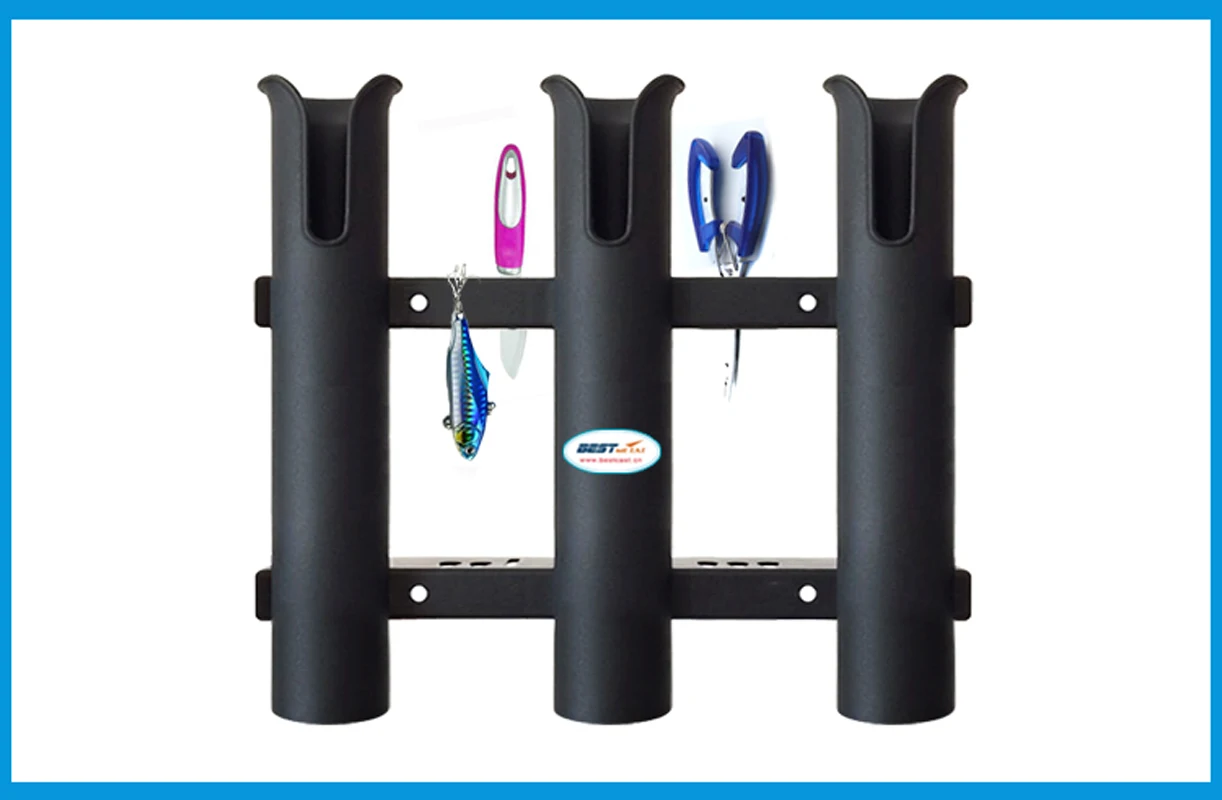 Marine Boat Yacht Kayak Fishing Vertical 3 Link Rod Holder Organizer Pole Tube Mount Staffa Presa Rack Lure Pinze Storage