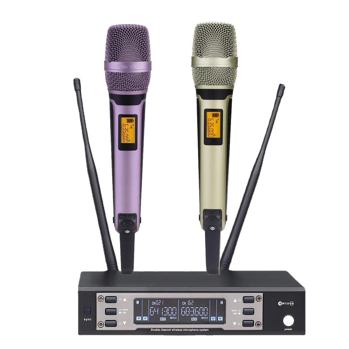 Pro Em2000 Two Channel Skm9000 Sistema Di Microfoni Wireless Portatili Digitali Cardioide Ew135-G4 Act Atw3000 Half 19 "Ricevitore Rack