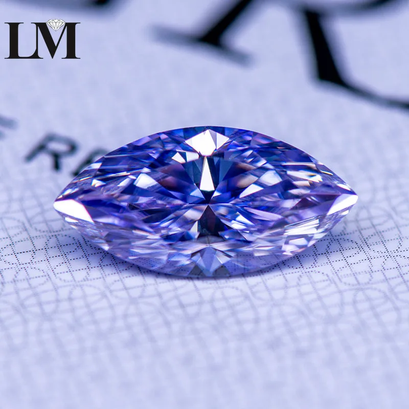 Pietra Moissanite Color Lavanda Taglio Marquise Gemma Laboratorio Cresciuto Diamante Per Fai Da Te Donna Anello Collana Orecchini Materiali Principali
