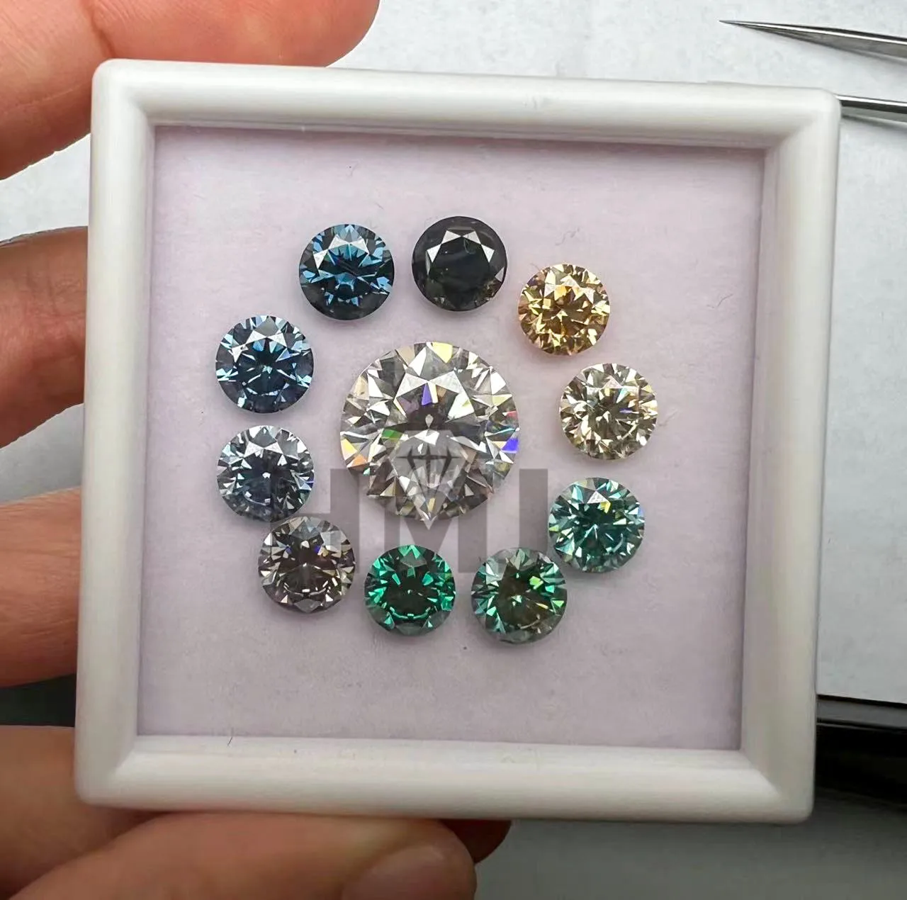 1 Carat Brilliant Round Gra Certified Vvs1 Giallo Verde Rosa Blu Colorato Pietre Diamantate All'Ingrosso Moissanite Sciolta