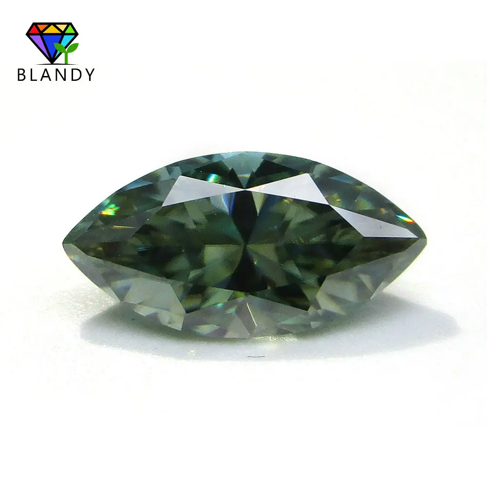 1.0Ct A 3.0Ct Pietra Moissanite Sciolta Taglio Marquise Colore Verde 100% Vero Diamante Da Laboratorio Gemma Per Gioielli Da Donna Gra