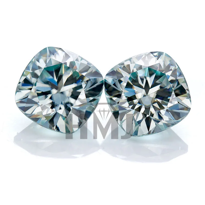 Hjm Blue Moissanite Stone Brilliant Cushion Vvs1 Loose Lab Grown Diamond Con Pietre Preziose Certificato Gra All'Ingrosso