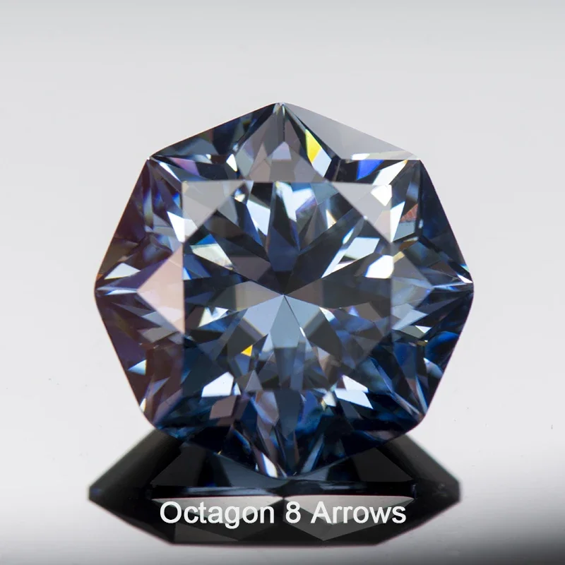 Pietre Sciolte Moissanite Colori Primari Royal Blue Rare Octagon Lab Grown Gemstones Creazione Di Gioielli Con Diamanti Con Certificato Gra