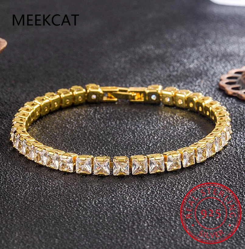 D Vvs1 Bracciale Tennis Moissanite Originale S925 Argento Sterling Placcato Oro Bianco 18 Carati Con Bracciali Gra Per Donna Uomo