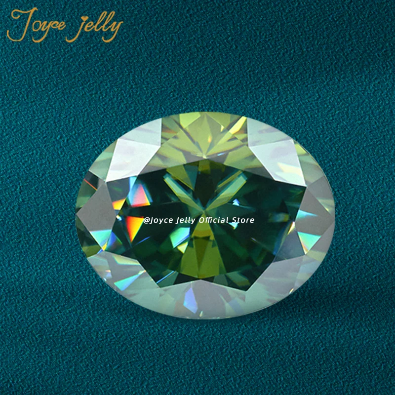 Joycejelly D Color Vvs1 1 Carat Ovale Verde Bianco Moissanite Taglio Eccellente Pietre Preziose Sciolte Pass Diamond Tester Vieni Con Gra Cert