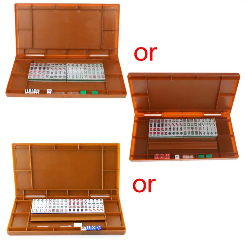 Portatile Mini 144 Mahjong Set Mah Jong Table Tradizionale Gioco Da Viaggio Pieghevole