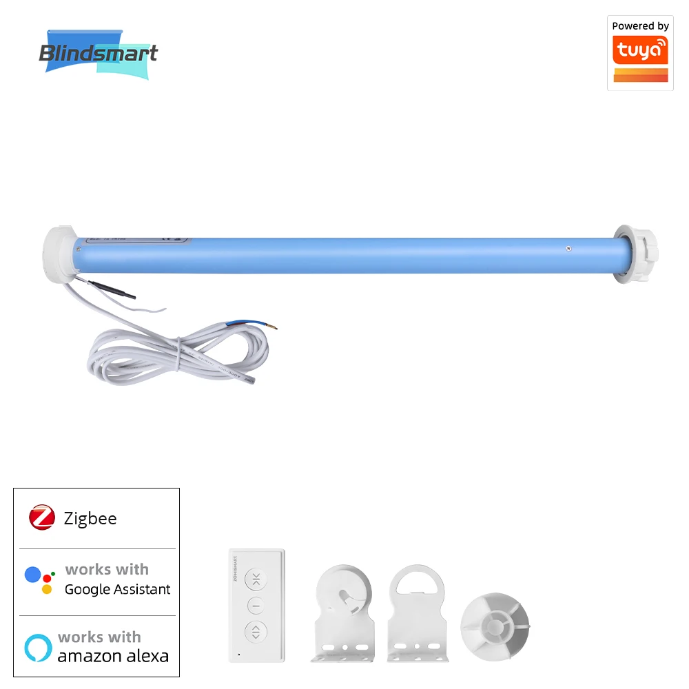 Blindsmart Tuya Zigbee Smart Roller Shutter Motor Per 37 38Mm Tube Electric Curtain Shade Engine Smart Life App Alexa Google Hom