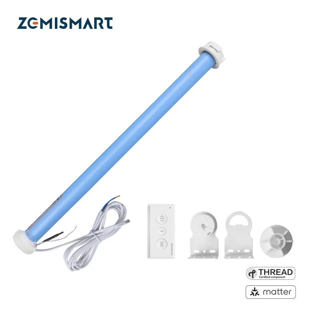 Zemismart Matter Thread Smart Roller Shade Blinds Motor Per 38Mm Tube Electric Engine Shutter Google Home Smartthings Control