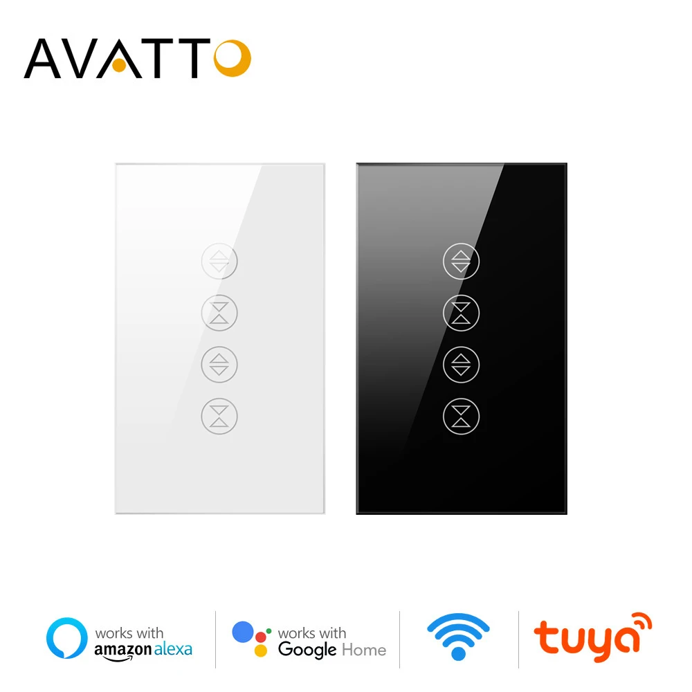 Avatto Tuya Wifi Tende Blind Switch 2 Gang,Double Smart Roller Shutter Controller Motore Elettrico Funziona Con Alexa Google Home