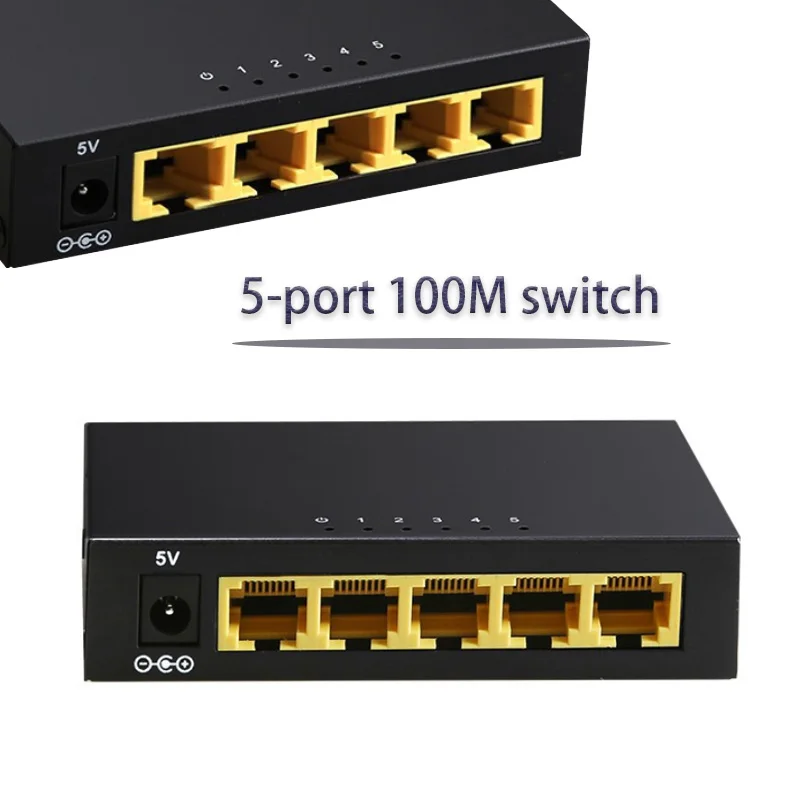 Rj45 Switch Game Network Switch Internet Splitter Lan Hub Ethernet Smart Network Switcher Adapter 5 Porte 100M Switch Rj45 Hub