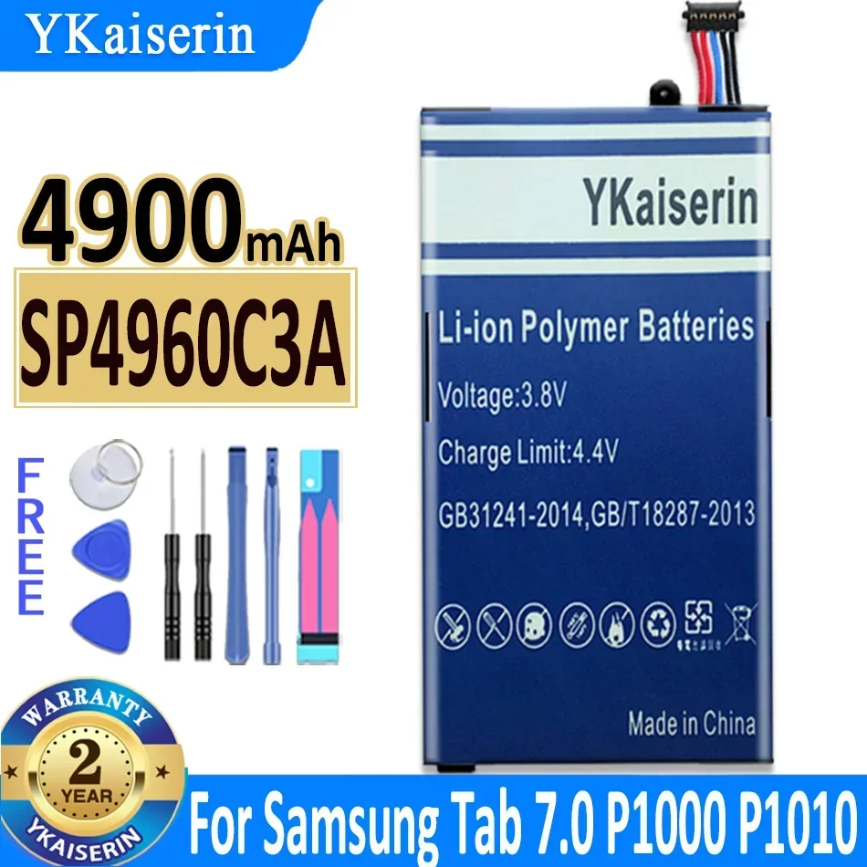 Sp4960C3A Batteria Sostitutiva Per Tablet 4900Mah Per Samsung Galaxy Tab 7.0 7 "P1000 P1010 Gt-P1000 Gt-P1010 Batteria + Strumenti Gratuiti