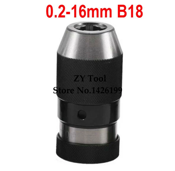 1 Pz Cono B18, 0.2-16Mm Regolabile Tapered Keyless Drill Chuck 0.2-16Mm B18 Nero, Autofissante Drill Chuck