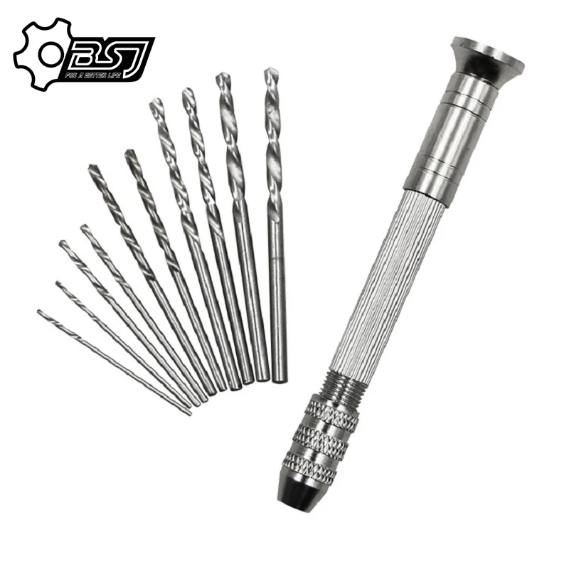 Jewelry Craft Hand Pin Hole Drill Jewelers Burs Drilling Aleser Chuck Clamp 0.3-3.6Mm Mini Hand Twist Drill Per Mandrino 7*0.75