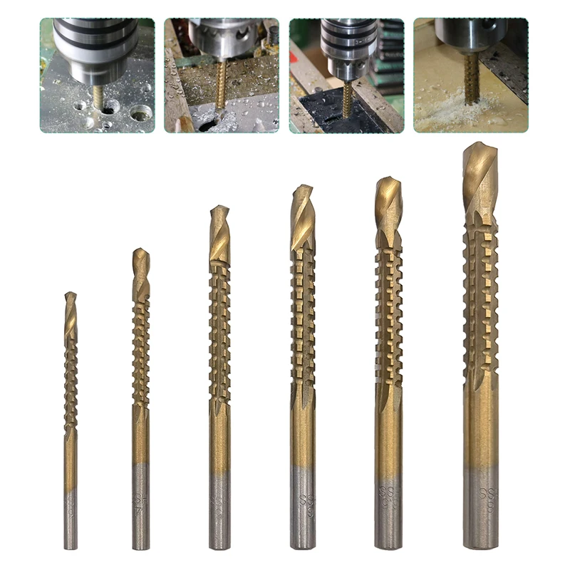6/3 Pz Vite A Spirale Metrica Composite Tap Drill Bit Tap Twist Cobalto Drill Bit Set Drill Bit Set Per Foratura Taglio Lucidatura