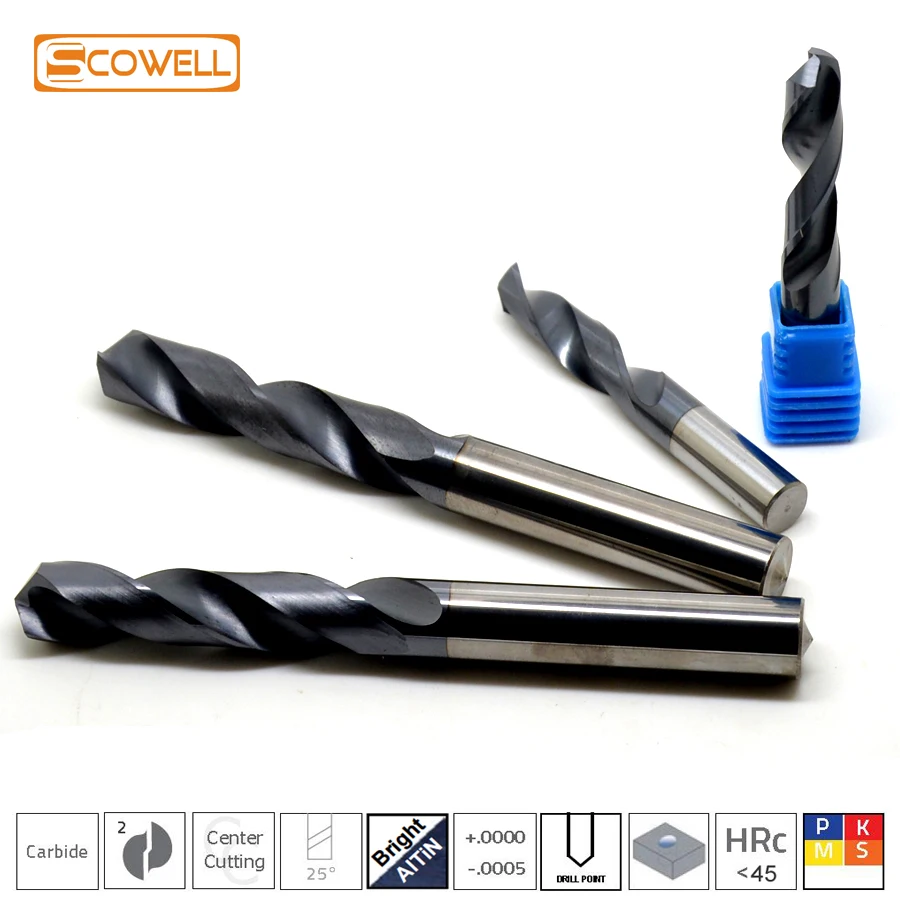 Punte Elicoidali Cnc In Carburo Di Tungsteno Solido Micro Grano Hrc45 Cnc Machinery Center Drilling Bit End Mill Cut
