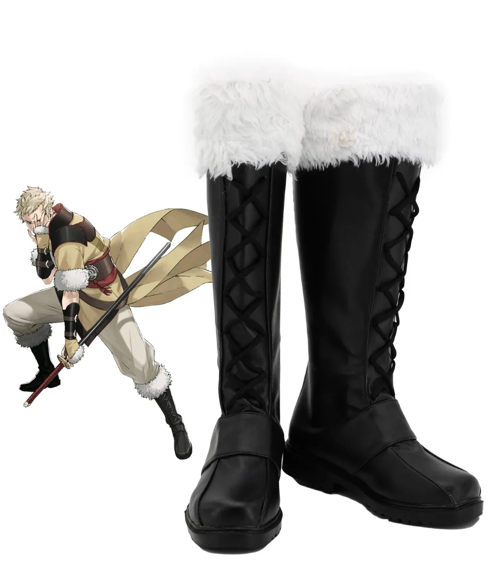 Owain Scarpe Cosplay Fire Emblem Risveglio Owain Cosplay Stivali Scarpe Nere Con Lana Unisex Scarpe Su Misura Cosplay