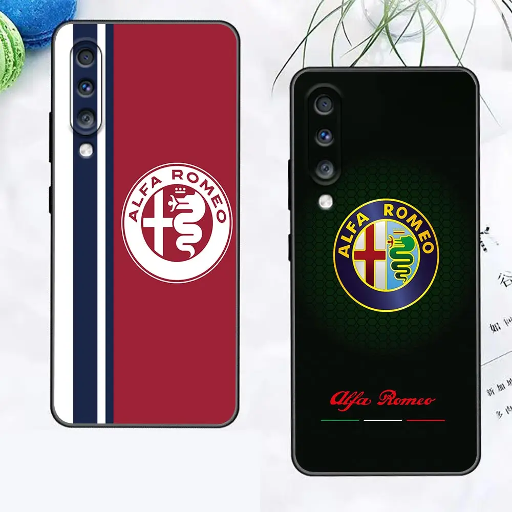 Italia Car A-Alfa R-Romeo Custodia Per Samsung A90 A80 A70 A70S A60 A50 A40 A30 A30S A20S A20E A10 A10E A9 A8 Cover In Silicone Nero