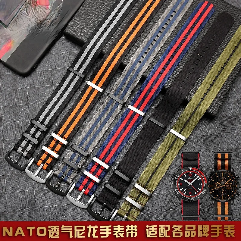 Per Omega Haima 300 Ghost Party Cinturino In Nylon 007 Concas 20 22Mm Maschio