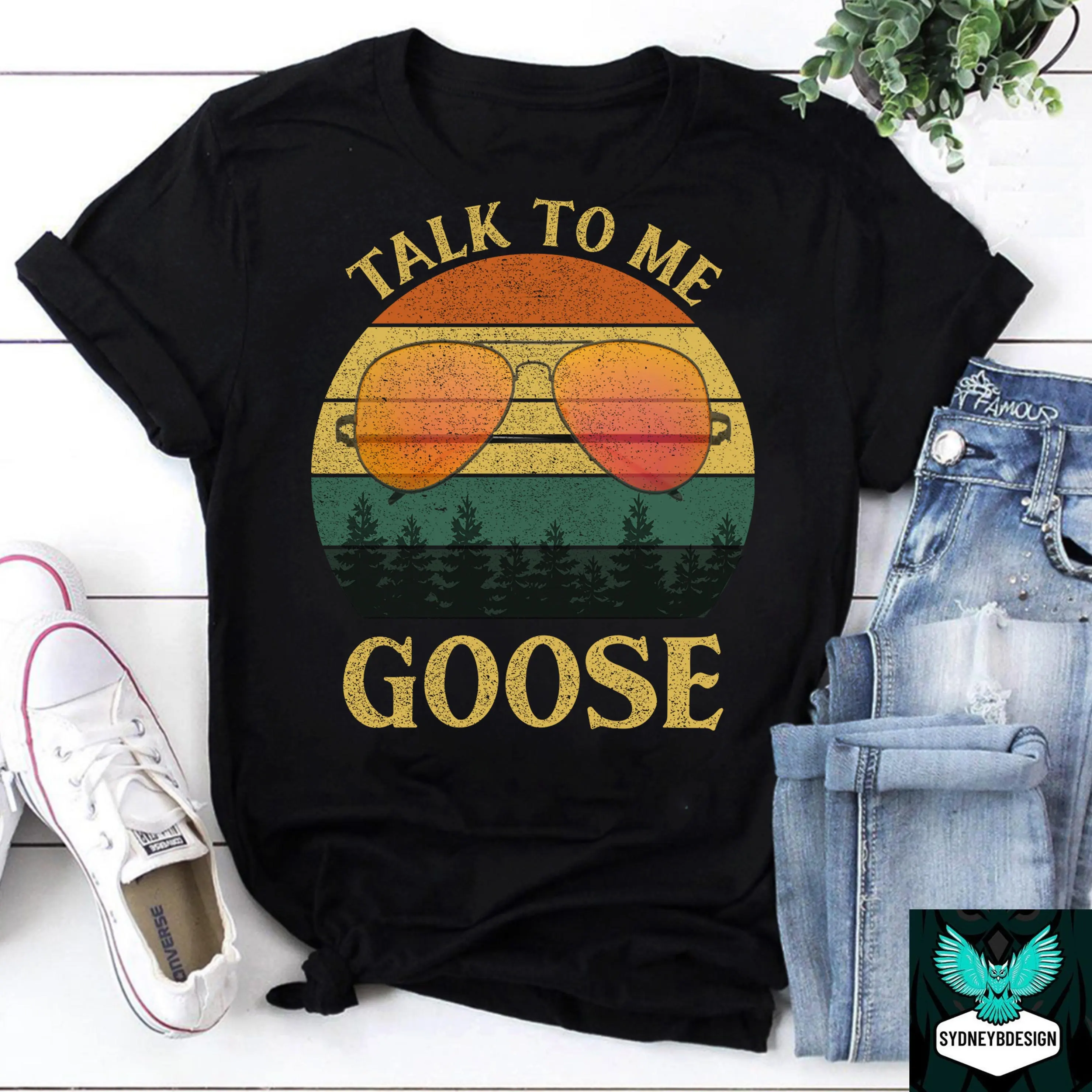 Parla Con Me Goose Glasses Sunset Vintage T-Shirt, Top Gun, Maverick, Action Movie, Tom Cruise Shirt, Vacation Shirt