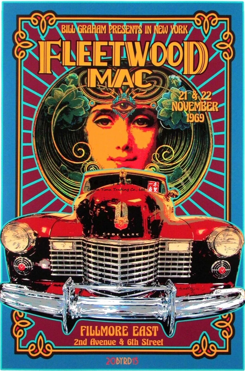 Fleetwood Macs Vintage Music Concert Band Gig Rock Poster Sticker Decalcomania Adeivi Moto