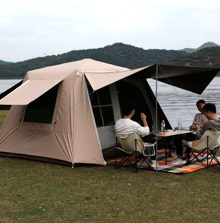 Ridge Tent Outdoor Automatic Quick Camping Protezione Solare Contro La Pioggia Pesante Addensato Tutto In Alluminio
