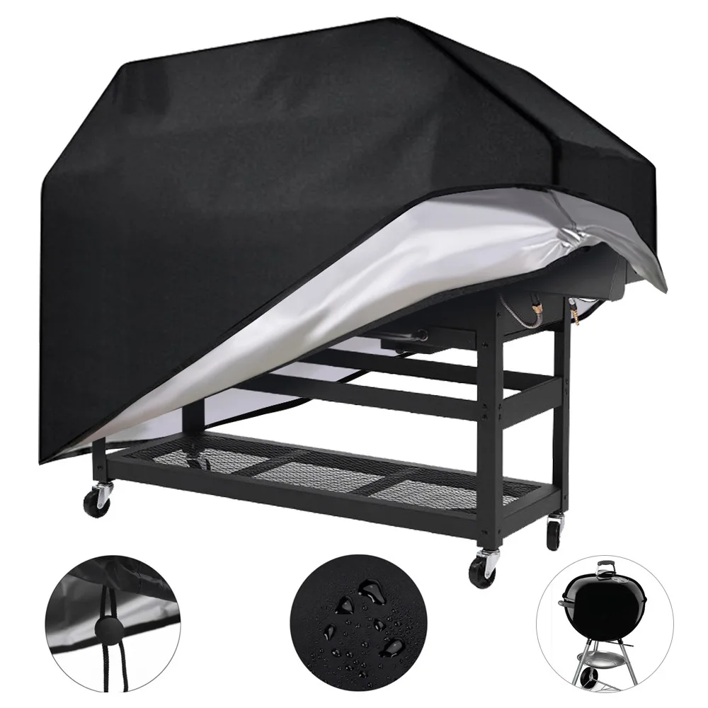 210D Bbq Cover Outdoor Dust Waterproof Heavy Duty Grill Cover Antipioggia Protettiva Outdoor Round Kamado Grill Cover Per Barbecue