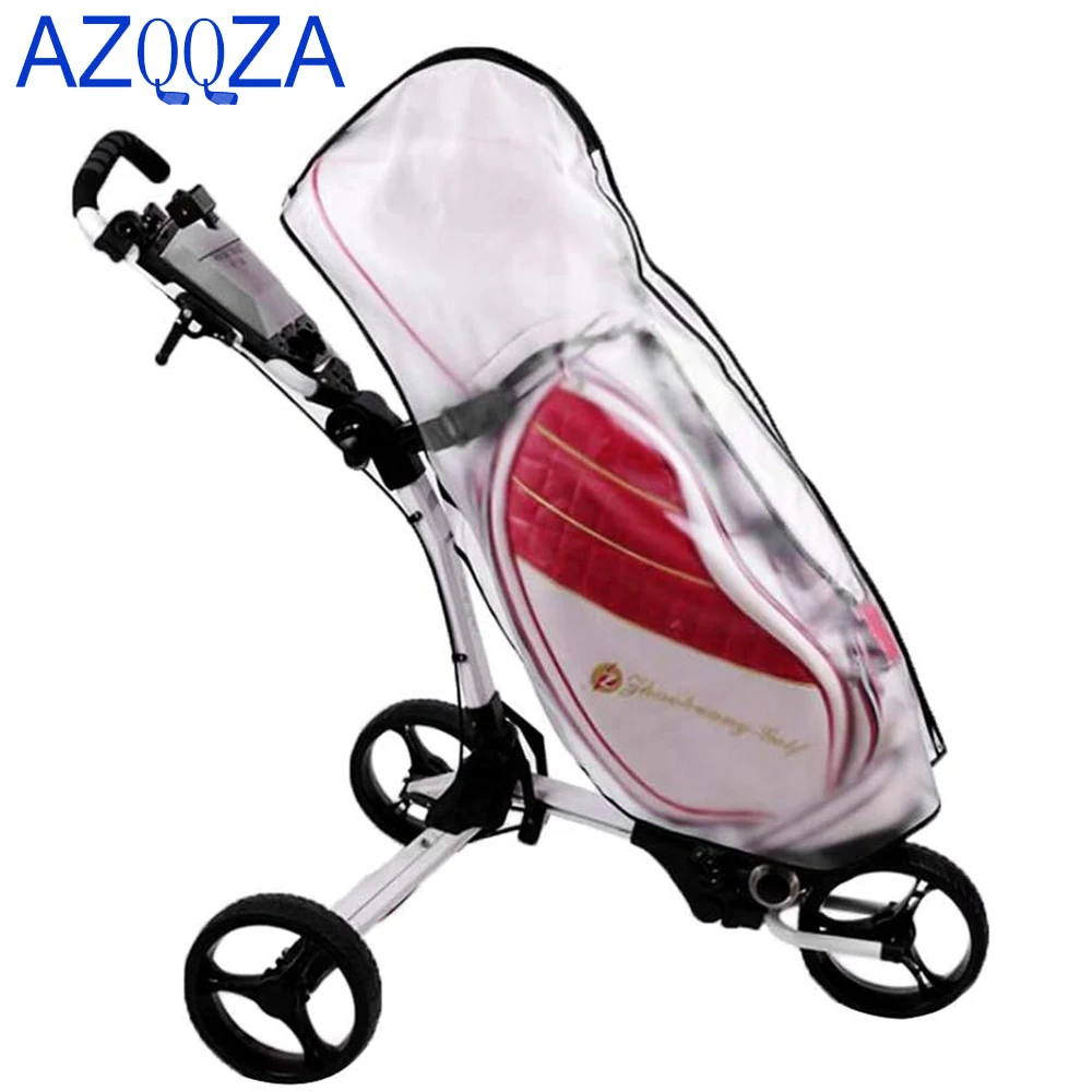 1Pcs Pvc Clear Rain Cover For Golf Bag,Golf Bag Rain Protection Cover For Golf Push Carts,Heavy Duty Club Bags Raincoat
