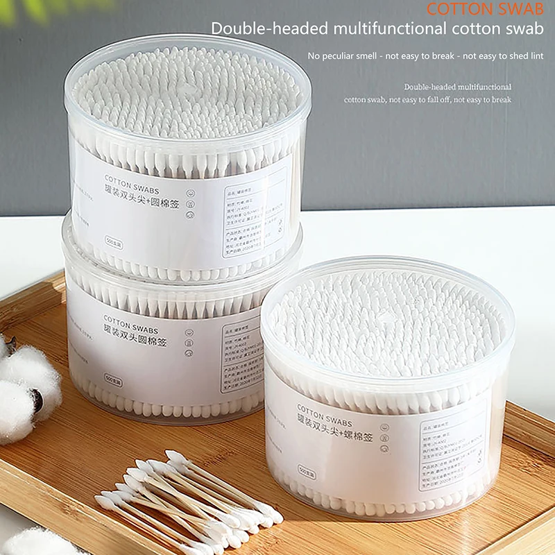 100/500 Pz Donne Bellezza Trucco Cotton Fioc Cotton Fioc Make Up Bastoncini Di Legno Naso Orecchie Pulizia Cosmetici Assistenza Sanitaria
