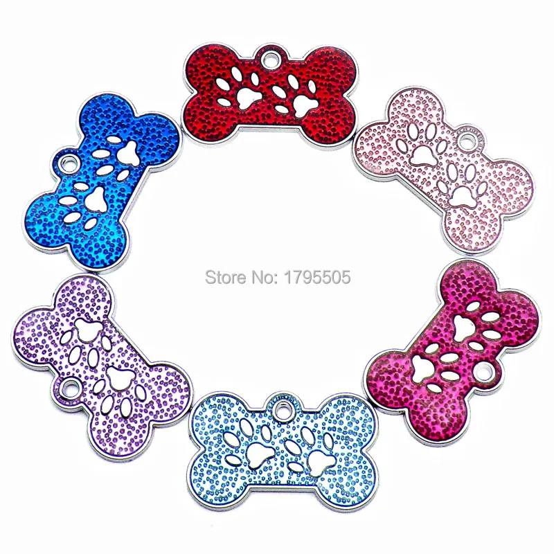 Commercio All'Ingrosso 20Pcs Personalizzato Dog Tags Inciso Cucciolo Di Gatto Pet Id Nome Collare Tag Pendant Accessori Per Animali Domestici Osso/Zam