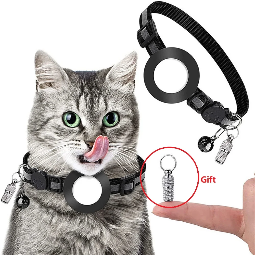 Airtag Nylon Collari Per Gatti Collana Regolabile Per Gattini Gatti Cani Collari Per Conigli Per Gatos Accessori Collier Chat Articoli Per Animali Dom