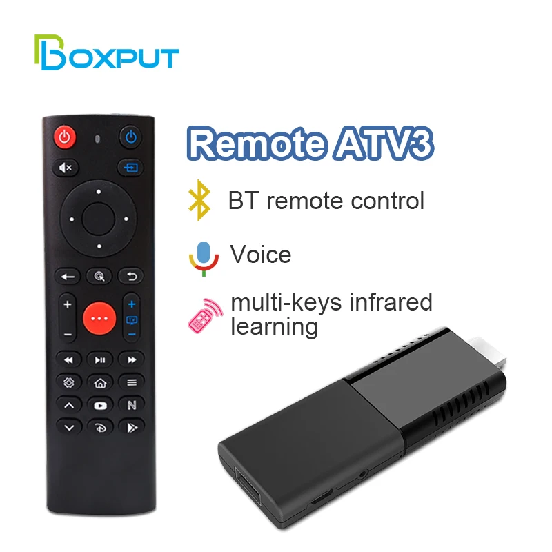 Telecomando Atv3 Ir Learning Bt Remote Control Con Supporto Vocale Per Iatv Stick Q5 E Iatv Stick Q3 Hdr Smart Tv Stick