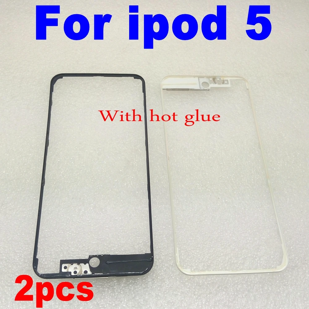 2 Pcs Nuovo Anteriore Lunetta Per Ipod Touch 5Th Gen Lcd Holder Mid Cornice Bezel Con Colla A Caldo Per Ipod Tocco 5 Lunetta Parte Di Ricambio