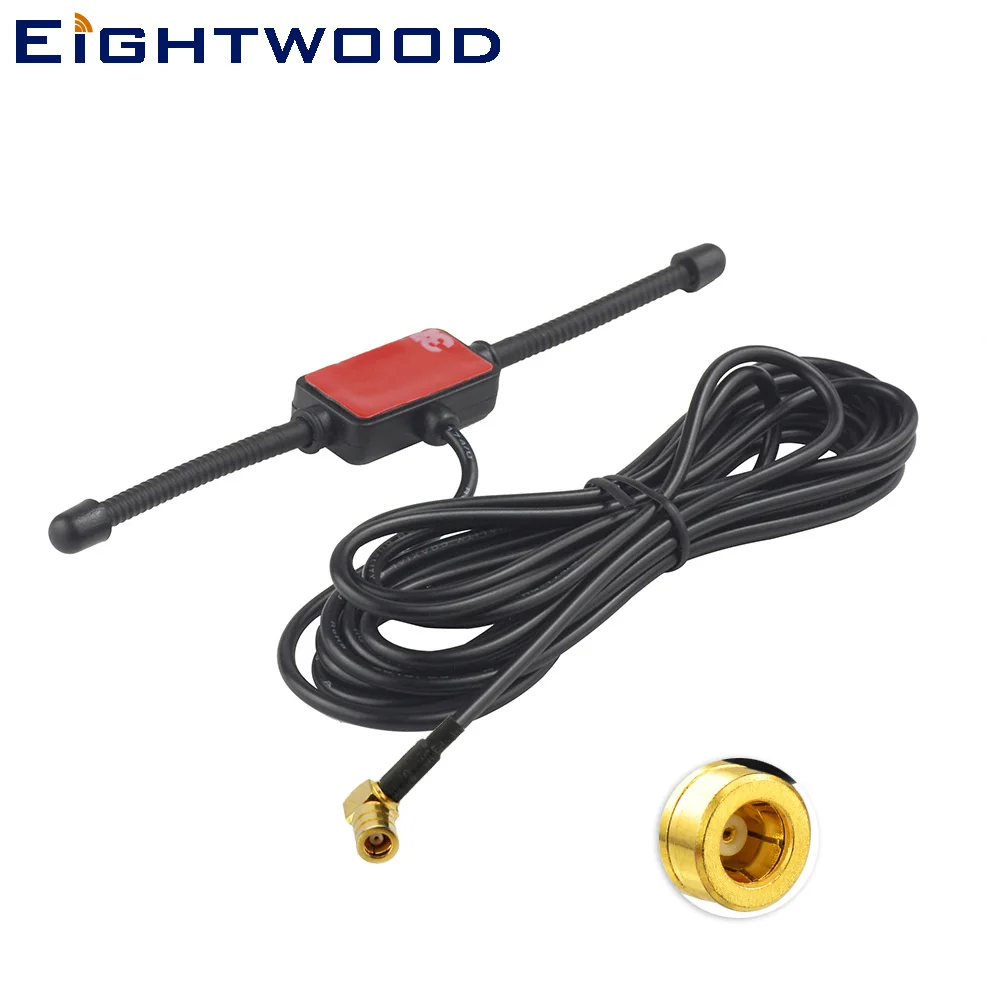 Ightwood Universal 433Mhz Dab + Automobile Radio Dipolo Antenna Antenna Glass Mount Connettore Smb Per Jvc Pioneer Kenwood Alpine