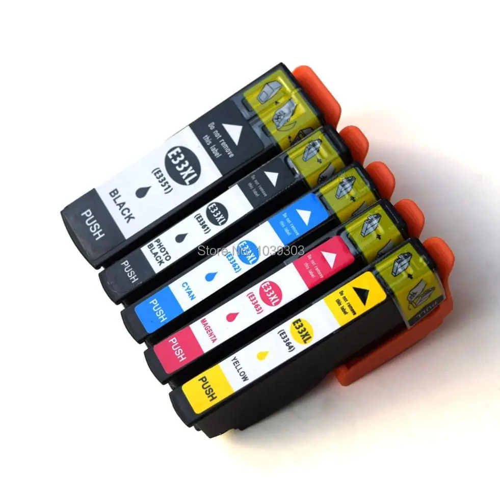Sostituzione Confezione Da 5 Per Cartucce D'Inchiostro Epson 33Xl Con Stampante Epson Xp-530 Xp-630 Xp-635 Xp-830 Xp-640 Xp-900 Xp-540 Xp-645