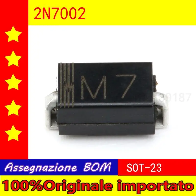 50 Pz/Lotto Patch Mos Tube/N Channel Field Effect Tube 2 N7002 Sot - 23 (20)
