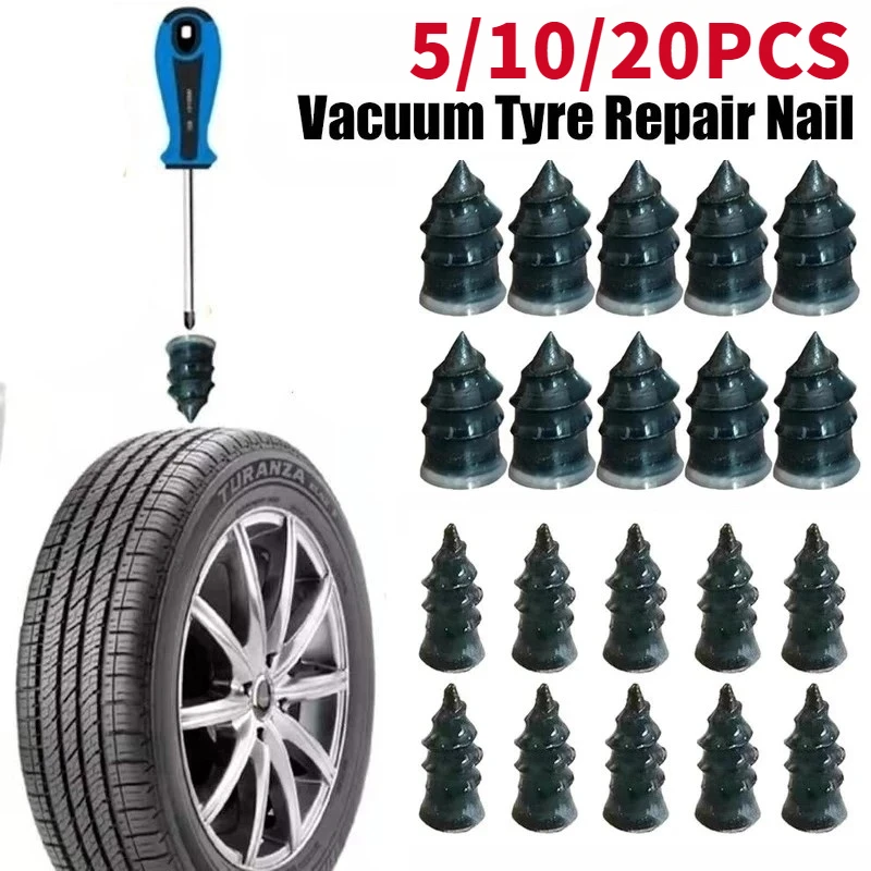 5/10/20Pcs Vacuum Car Tire Repair Set Di Chiodi In Gomma Viti Per Pneumatici Kit Di Strumenti Di Riparazione Tubeless Per Camion Moto
