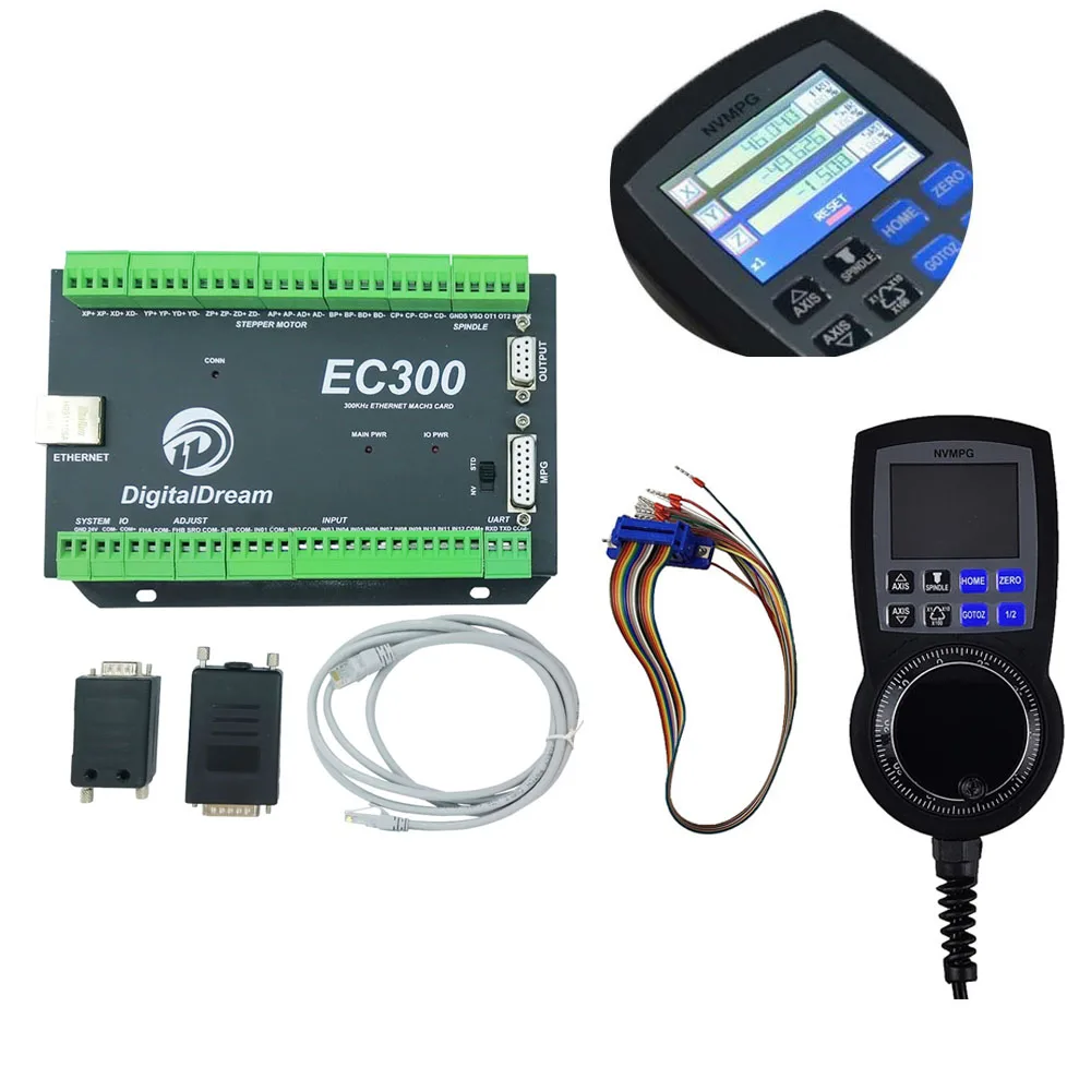 Aggiornamento Ethernet Nvem-Cnc Mach3 Ec300 Usb Motion Controller 3/4/5/6 Axis Motion Control Card Volantino Display Digitale