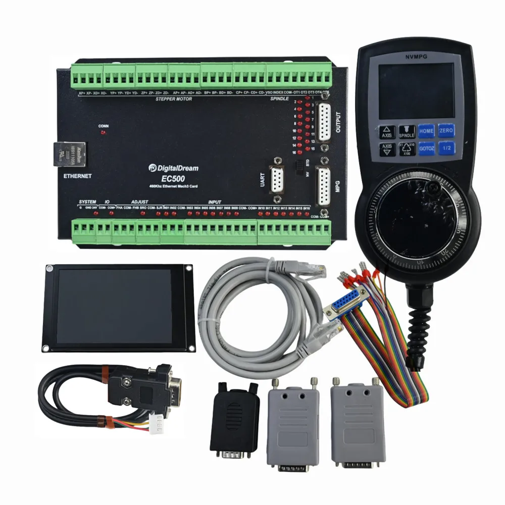 Mach3-Ethernet 3/4/5/6 Axis Cnc Motion Controller Ec500 460Khz Fresatrice Motion Control Card Con Mpg E Display Digitale