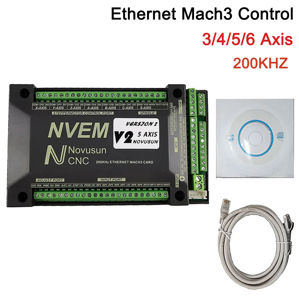 Nvem Cnc Motion Controller 200Khz Nvemv2.1 Aggiornamento 3 Assi 4 Assi 5 Assi 6 Assi Mach3 Scheda Di Controllo Interfaccia Ethernet