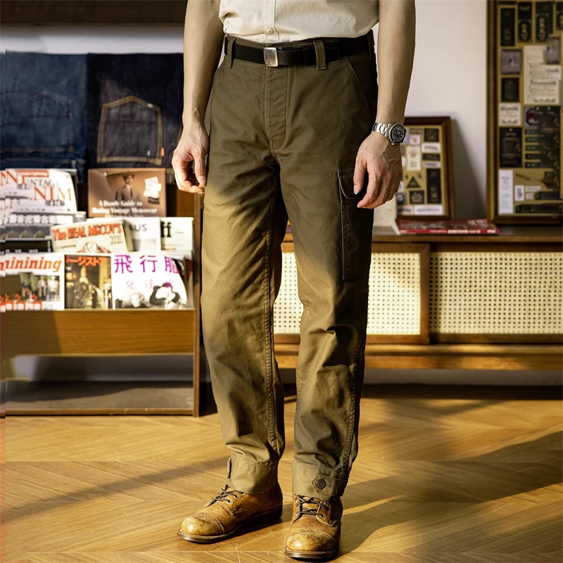 Red Tornado Aviators Pantaloni Vintage Inspired Men Cargo Pants Amekaji Taper Fit