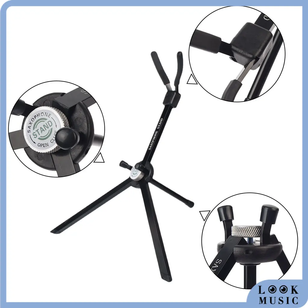 Look Portable Foldable Tenor Sax Bracket Tripod Standing Metal Leg Detachable For Tenor Saxophone