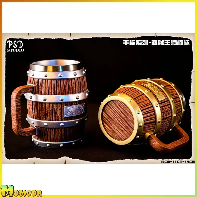 One Piece Figure Ace Rufy Sabo Wine Barrel Cup Cheers Series Gold Silver Ornament Pvc Doll Action Model Collection Gift