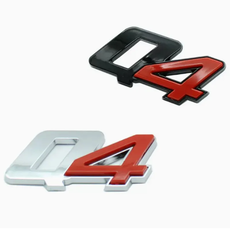 3D Metallo Cromato Nero Rosso Logo Q4 Emblema Car Trunk Decal Per Maserati Q4 Stikcer Accessori