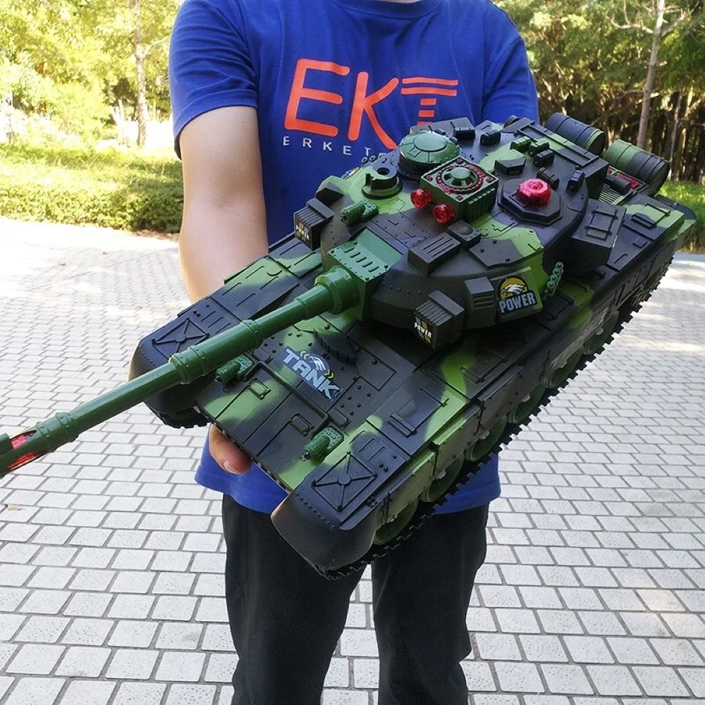 1:12 44Cm Super Big Rc Tank Launch Cross-Country Traced Remote Control Caricabatteria Per Veicoli Battle Hobby Toys For Boys Kids Gift